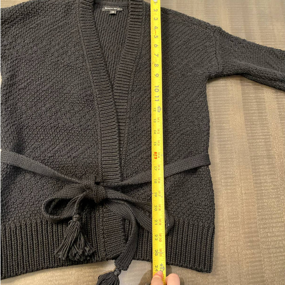 Banana Republic Black Wool Blend Open Front Belt Cardigan size XS - Picture 6 of 6